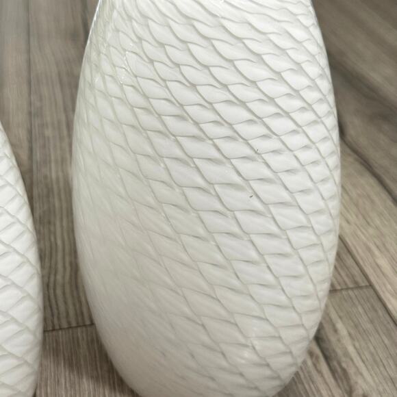 Glass Shade Pendant Lamp White Swirl Textured 1.75" Top Opening 8" Tall - 1 or 2 - Picture 7 of 7